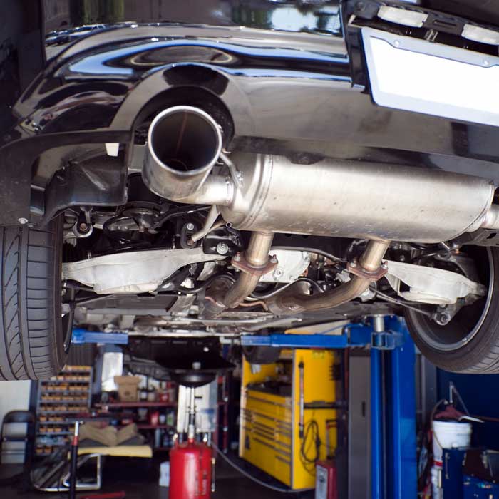 car underbody on lift